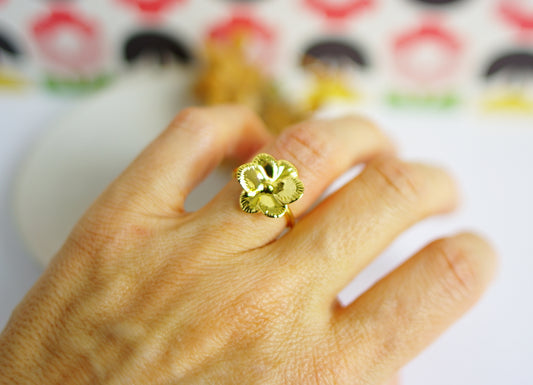 bague fleur réglable