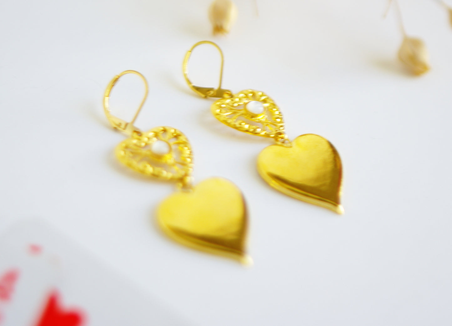 boucles d'oreilles coeurs