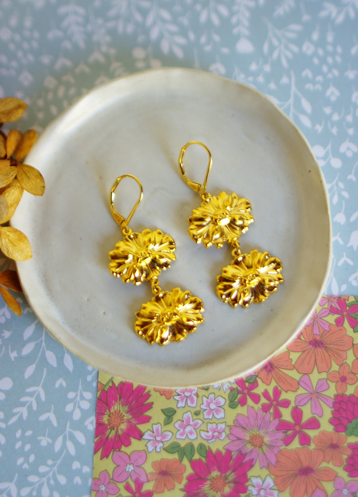 boucles d'oreilles marguerites