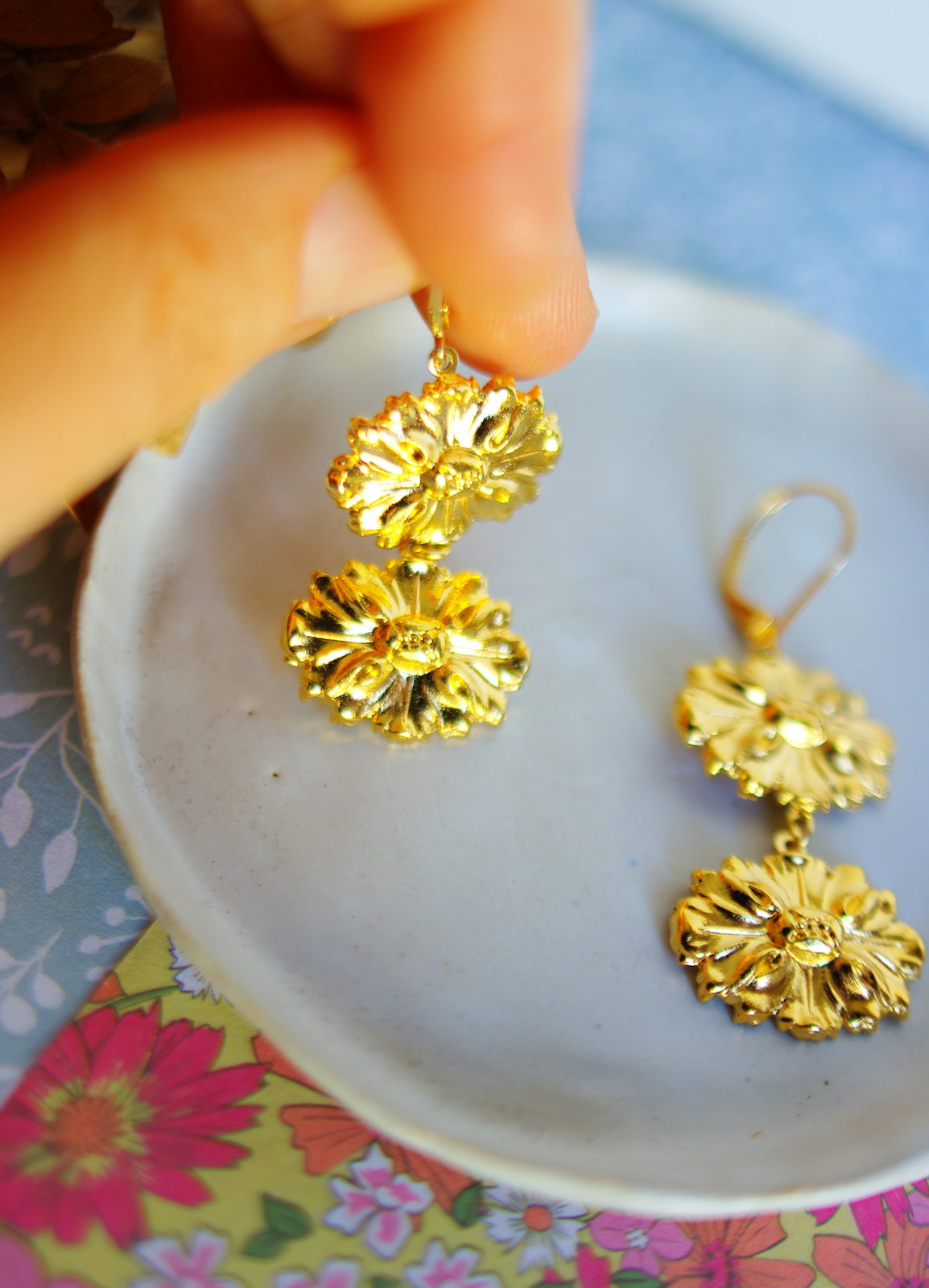boucles d'oreilles marguerites
