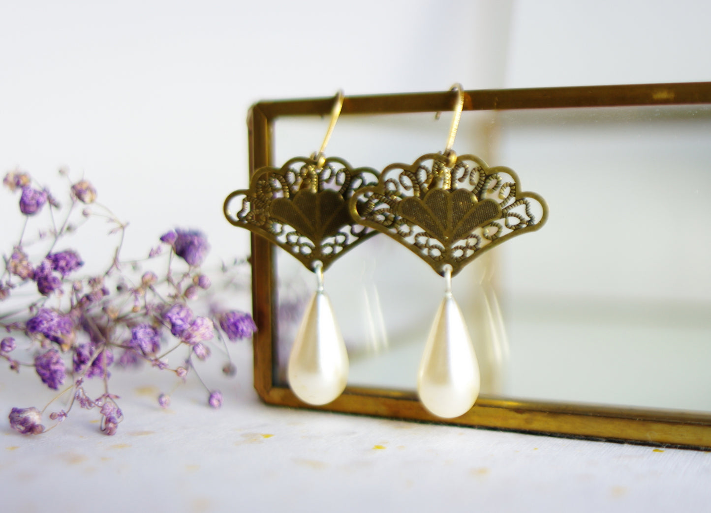 boucles d'oreilles eventail