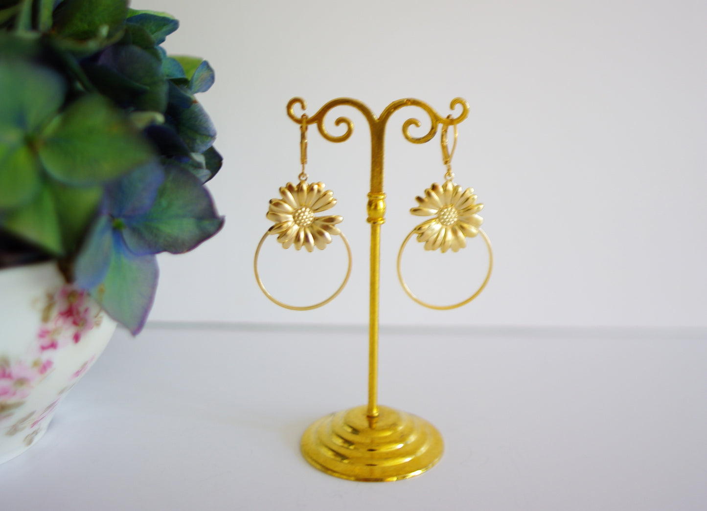 boucles d'oreilles tournesol