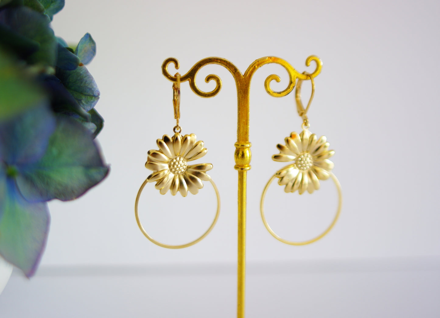 boucles d'oreilles tournesol