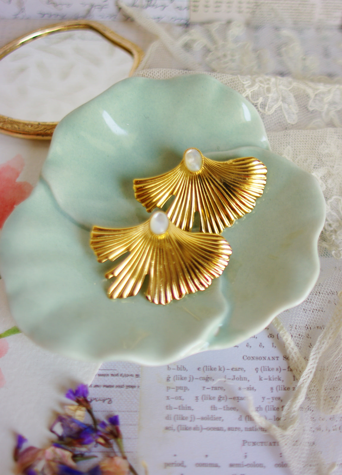 boucles d'oreilles ginkgo