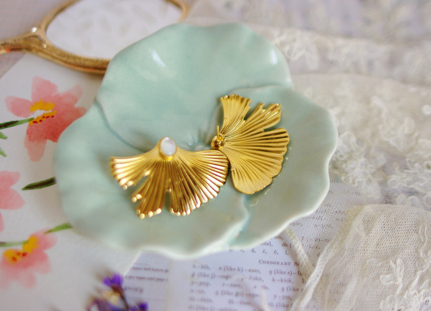 boucles d'oreilles ginkgo