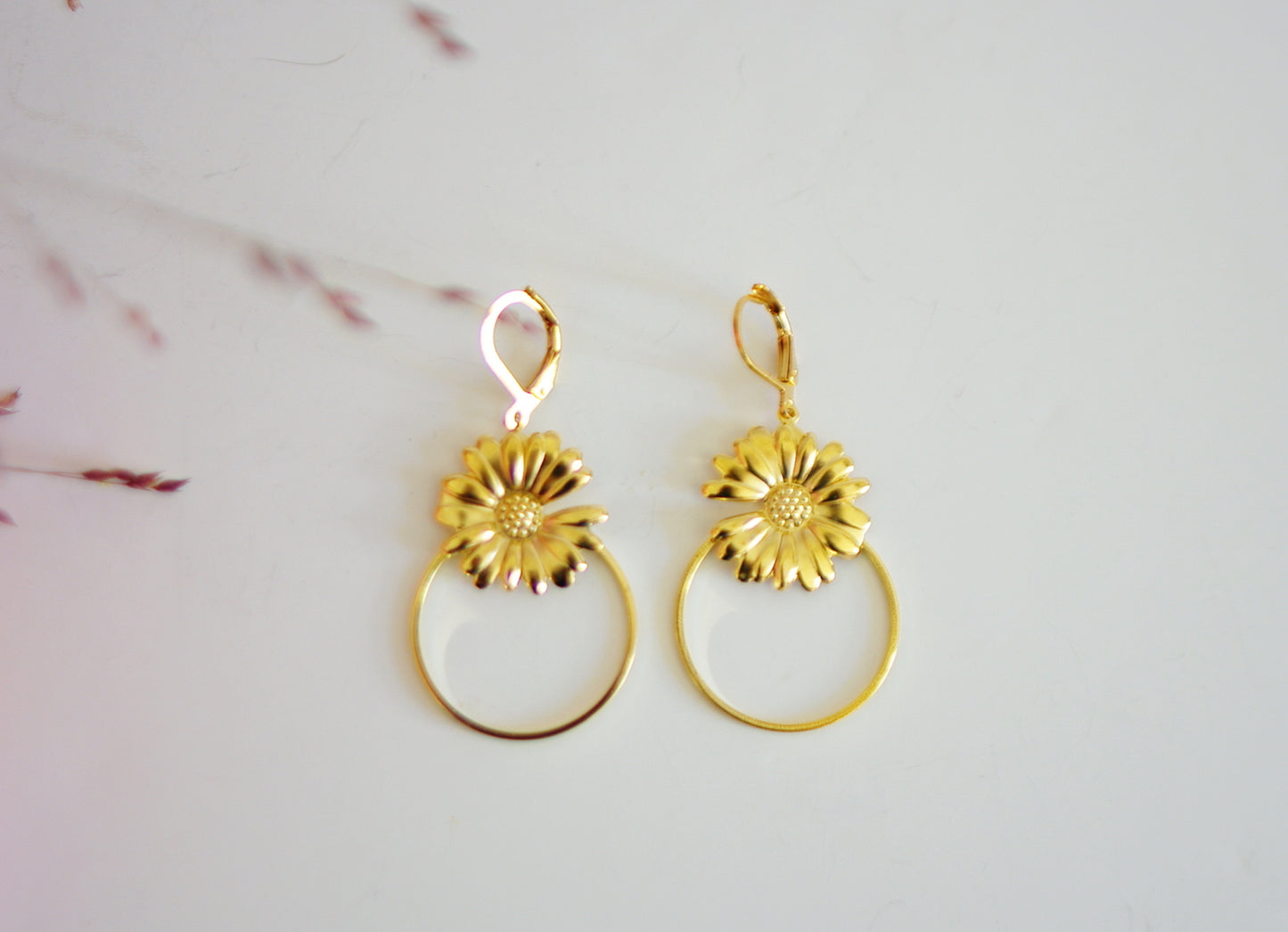 boucles d'oreilles tournesol