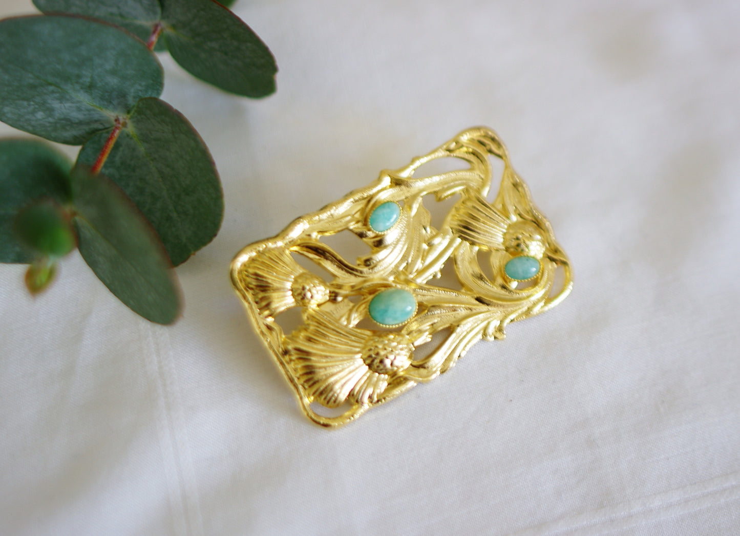 broche chardons style art déco