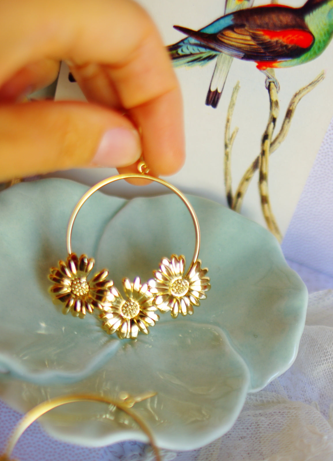 boucles d'oreilles tournesols