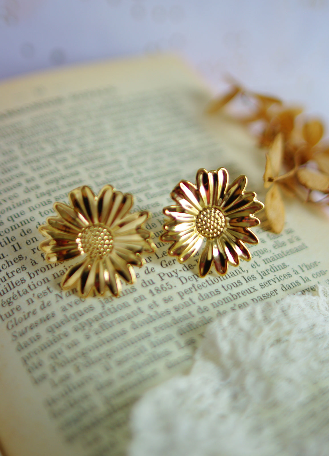 boucles d'oreilles tournesols