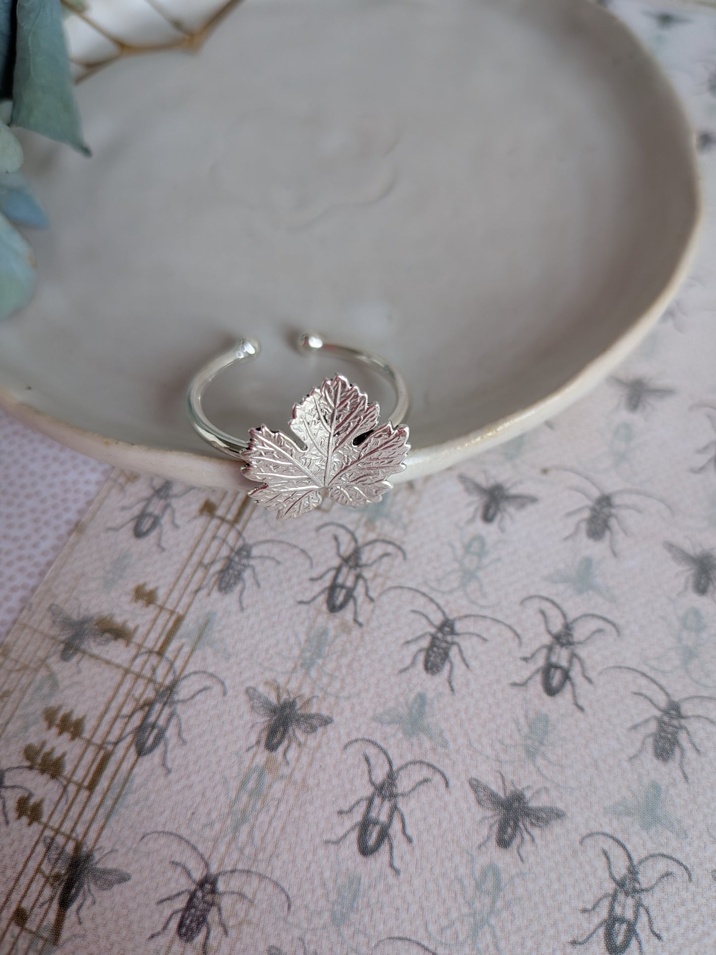 bague réglable feuille de vigne