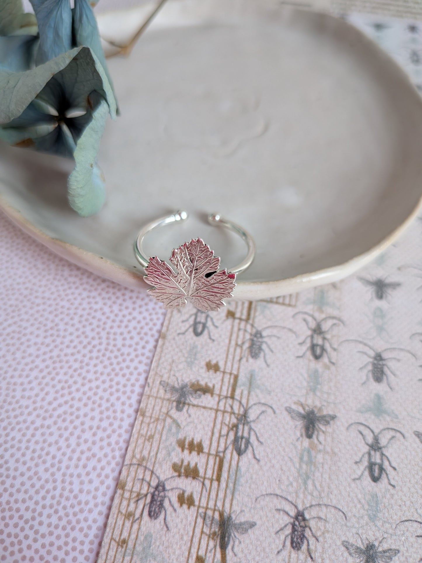 bague réglable feuille de vigne