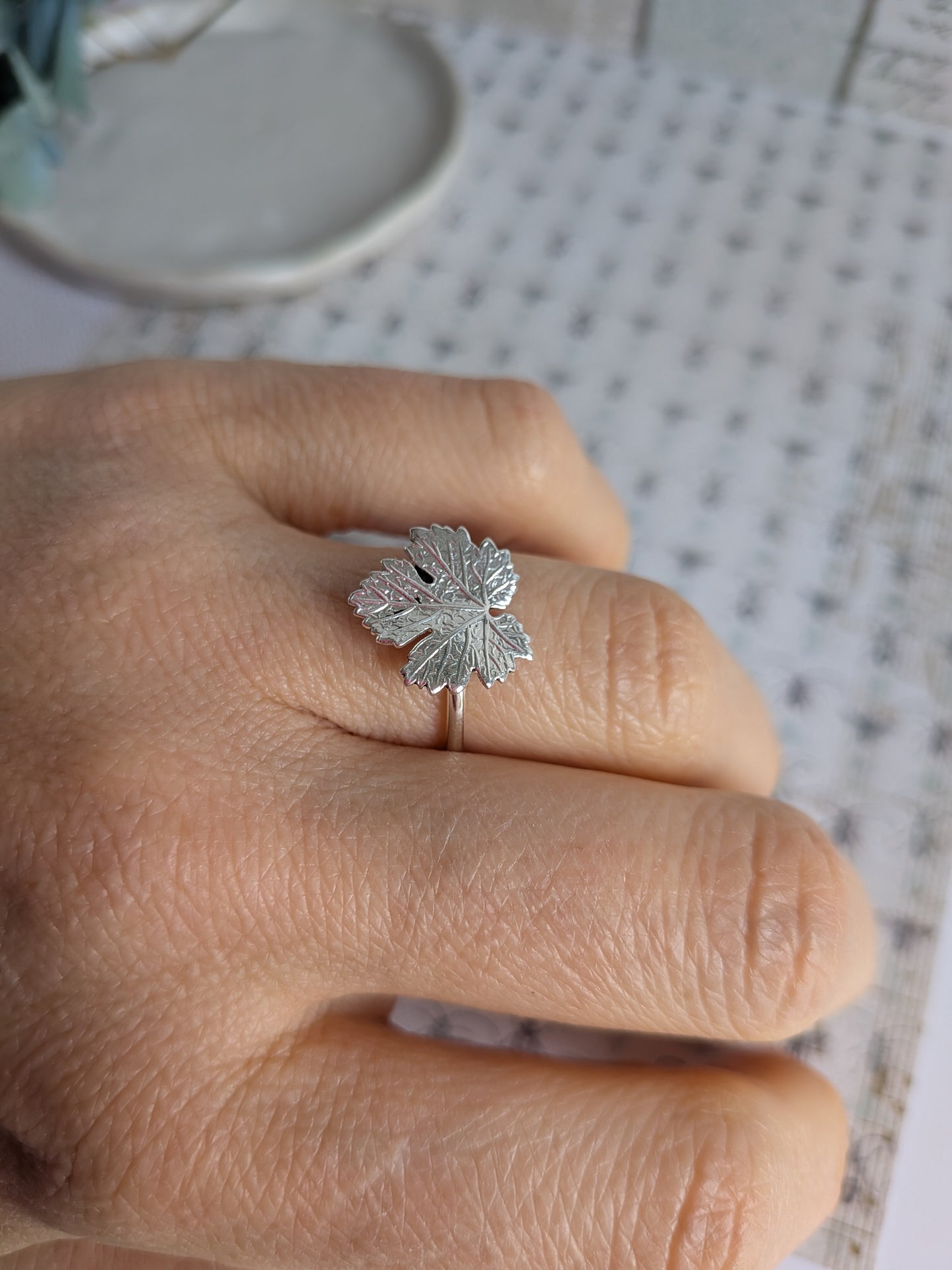bague réglable feuille de vigne