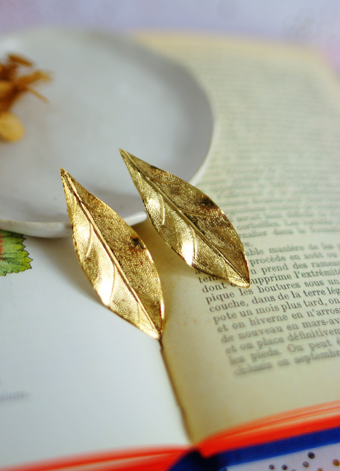 boucles d'oreilles feuilles