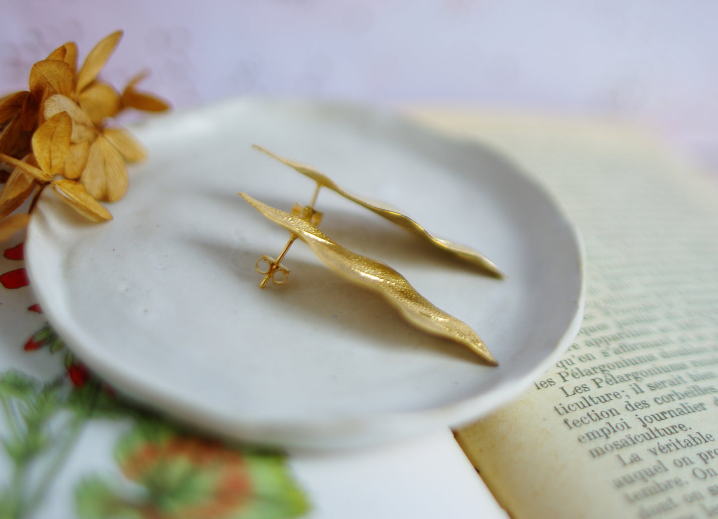 boucles d'oreilles feuilles