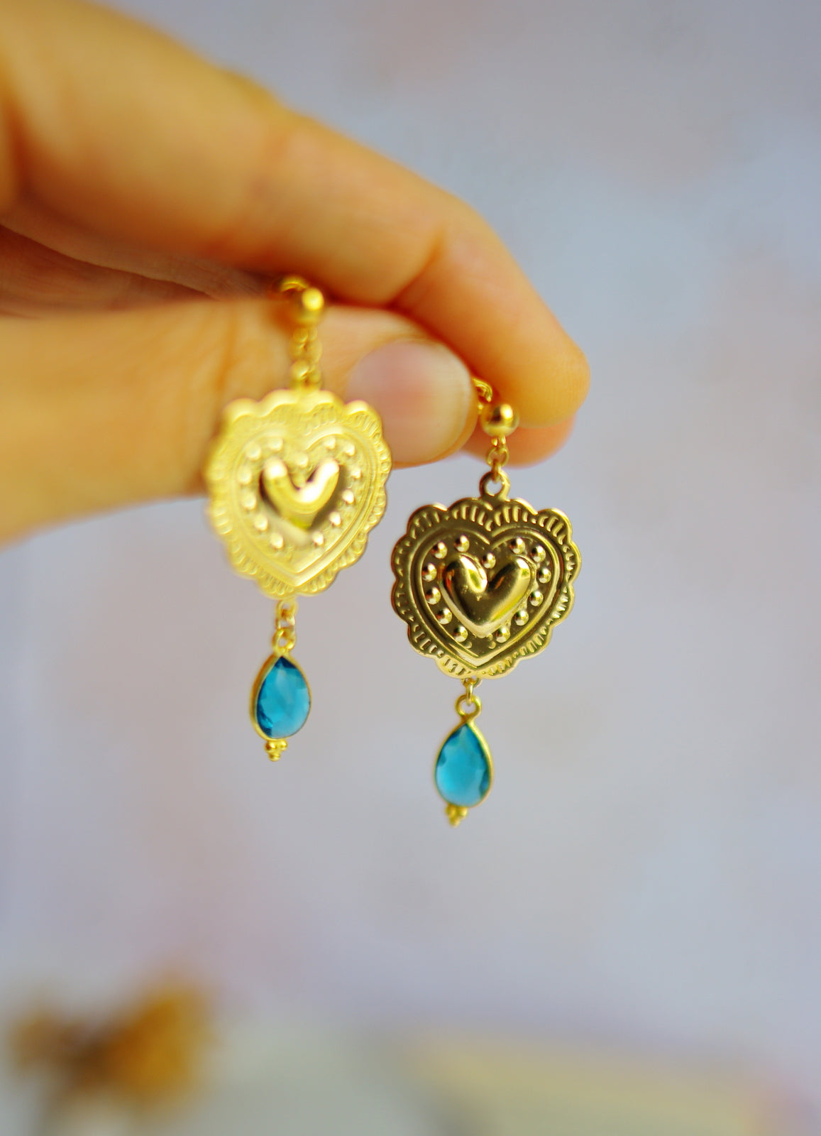 boucles d'oreilles coeurs