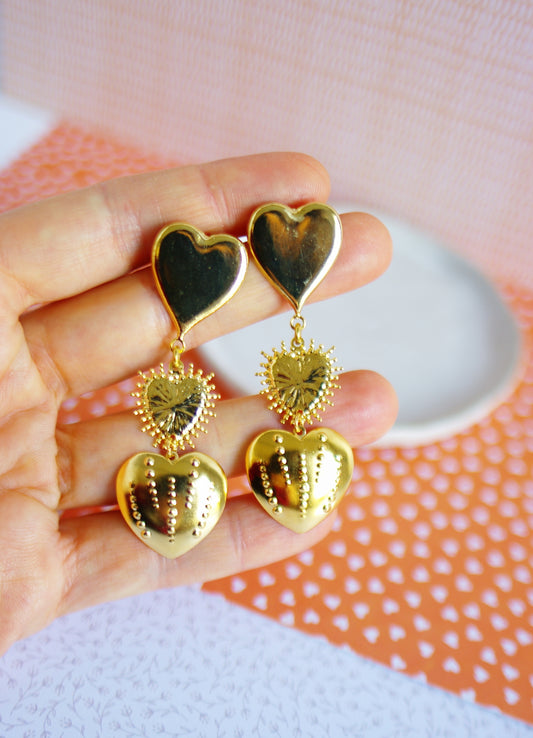Boucles d’oreilles 3 Cœurs