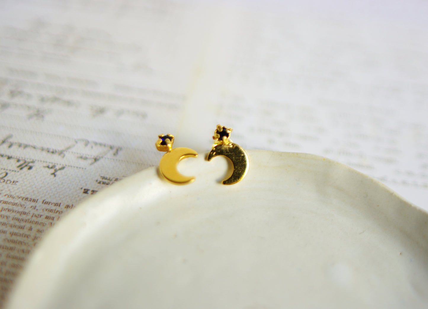 Boucles d’oreilles lune et son étoile