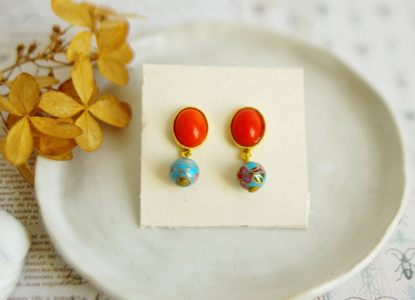 boucles d'oreilles Rosée verte