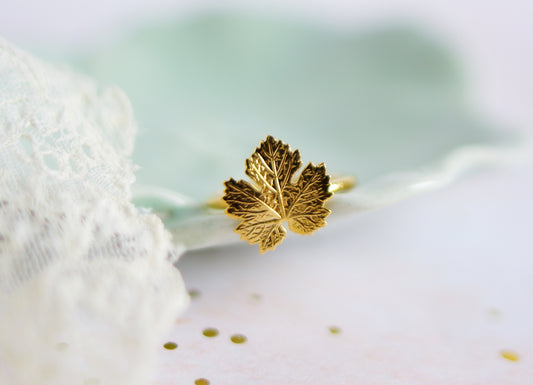 bague réglable feuille de vigne