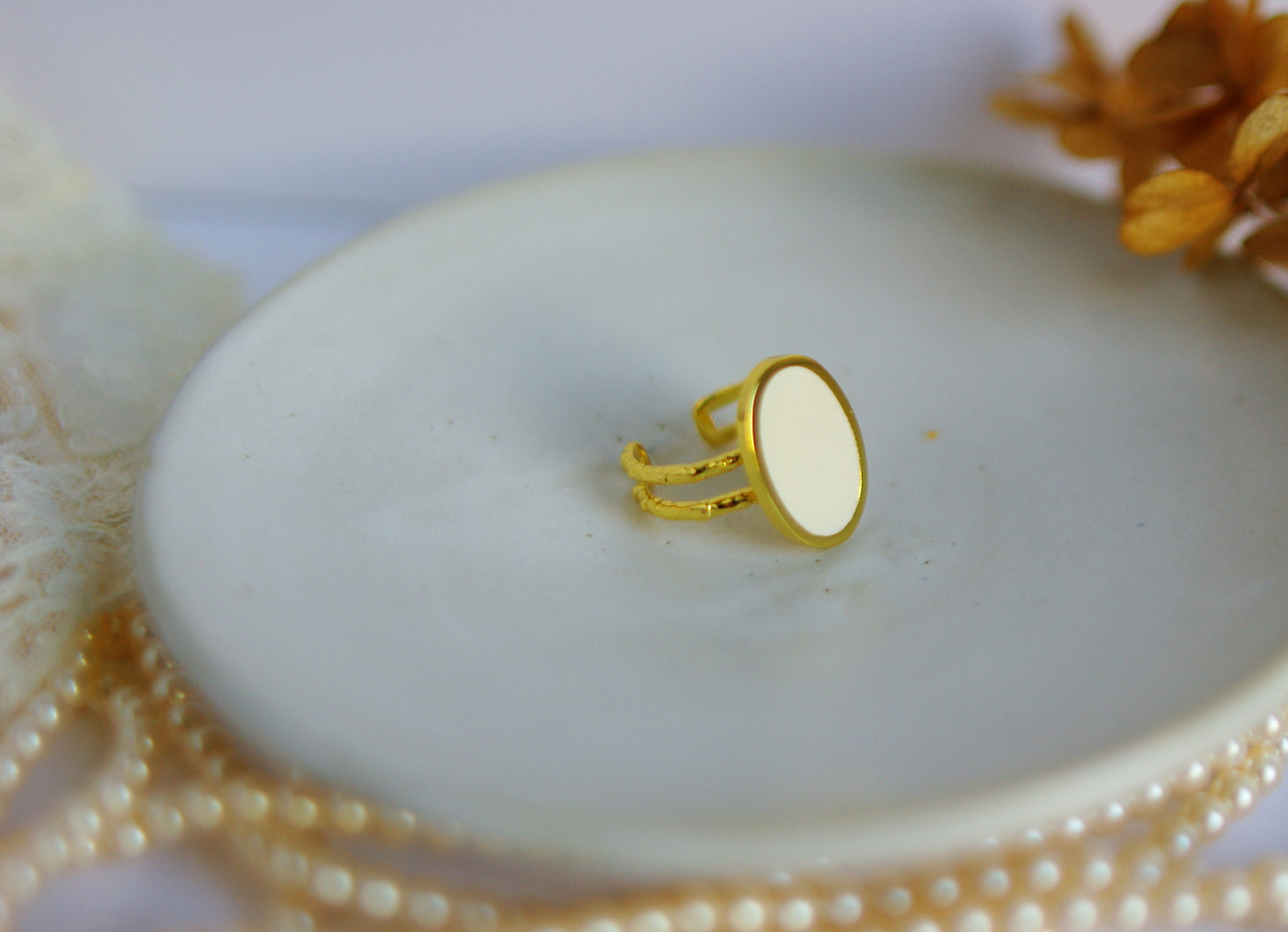 bague ovale réglable