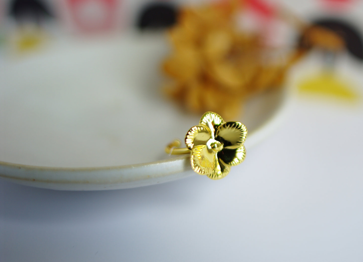 bague fleur réglable