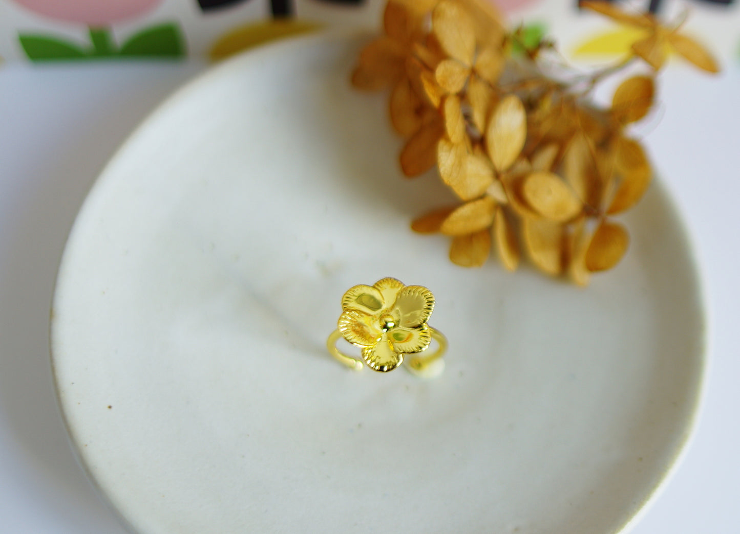 bague fleur réglable