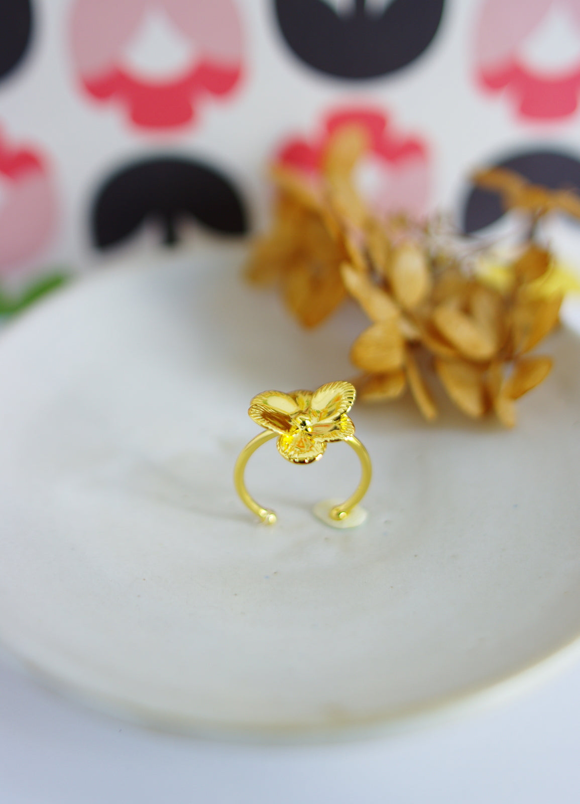 bague fleur réglable
