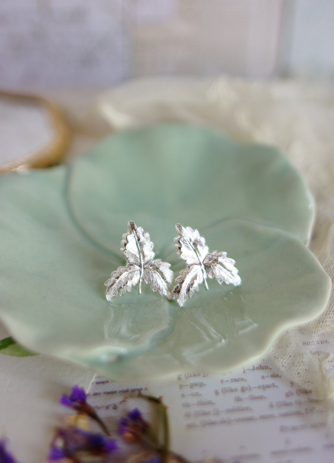 boucles d'oreilles feuilles