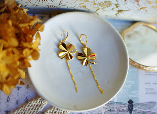 boucles d'oreilles trefle