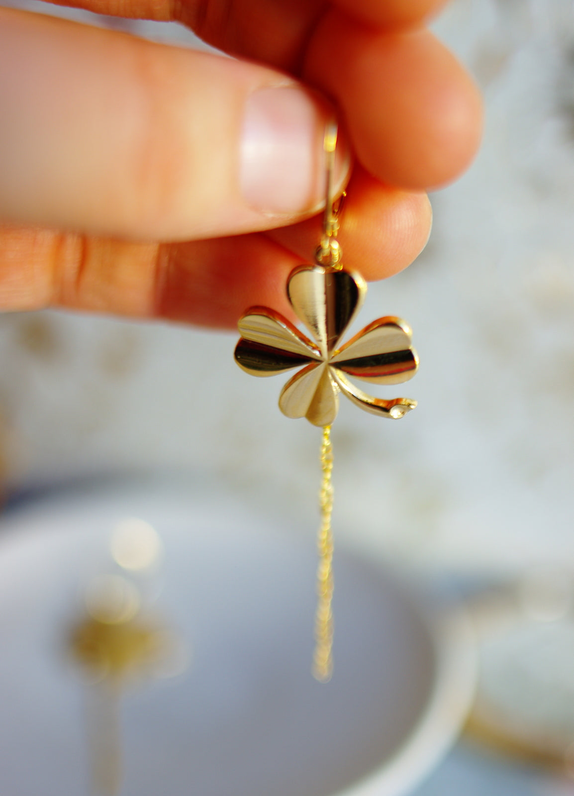 boucles d'oreilles trefle