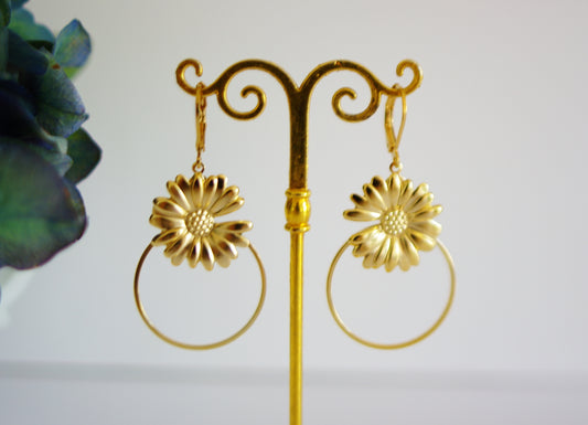 boucles d'oreilles tournesol