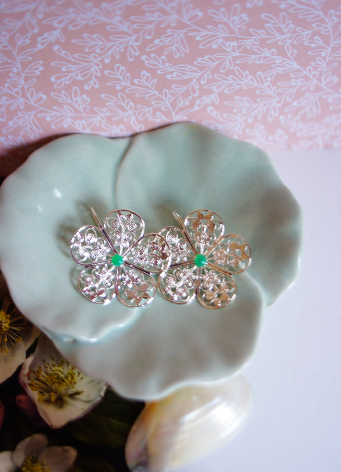 boucles d'oreilles dormeuses fleurs