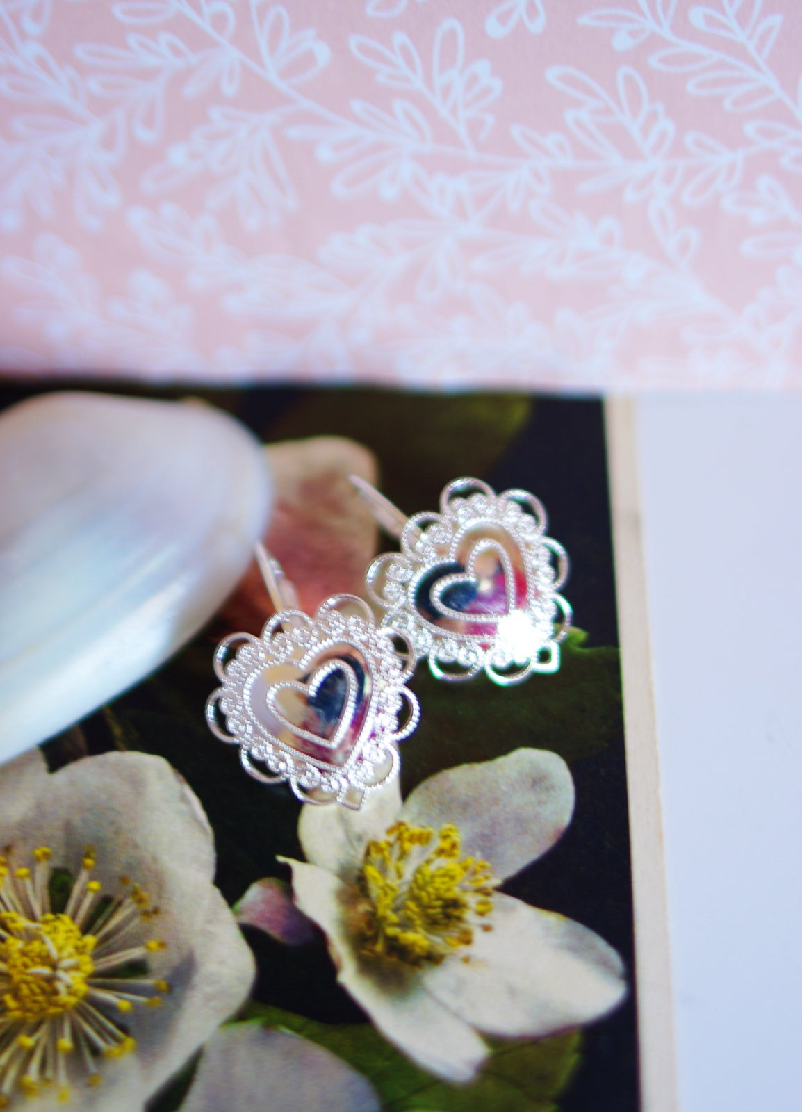 boucles d'oreilles coeurs argent