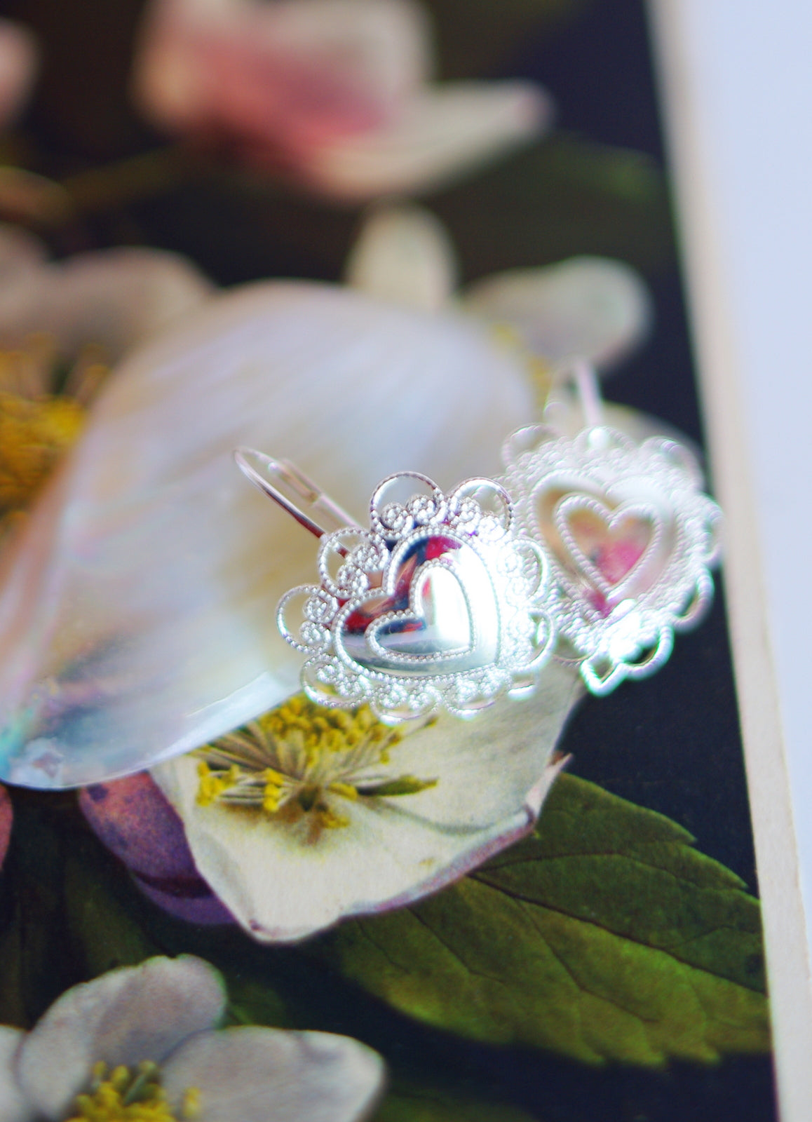 boucles d'oreilles coeurs argent