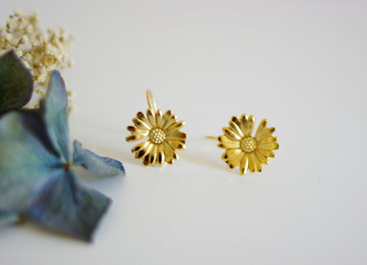 boucles d'oreilles tournesol