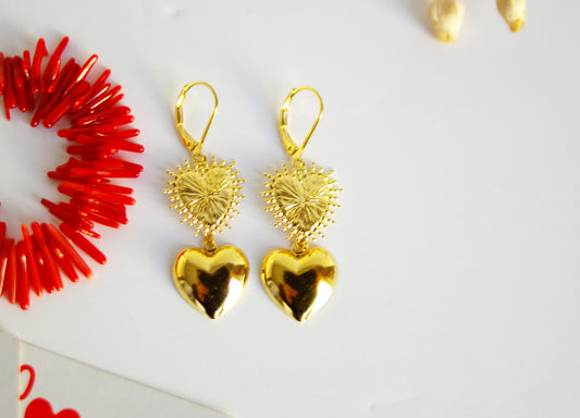 boucles d'oreilles coeurs