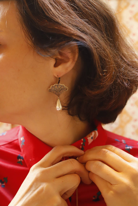 boucles d'oreilles eventail