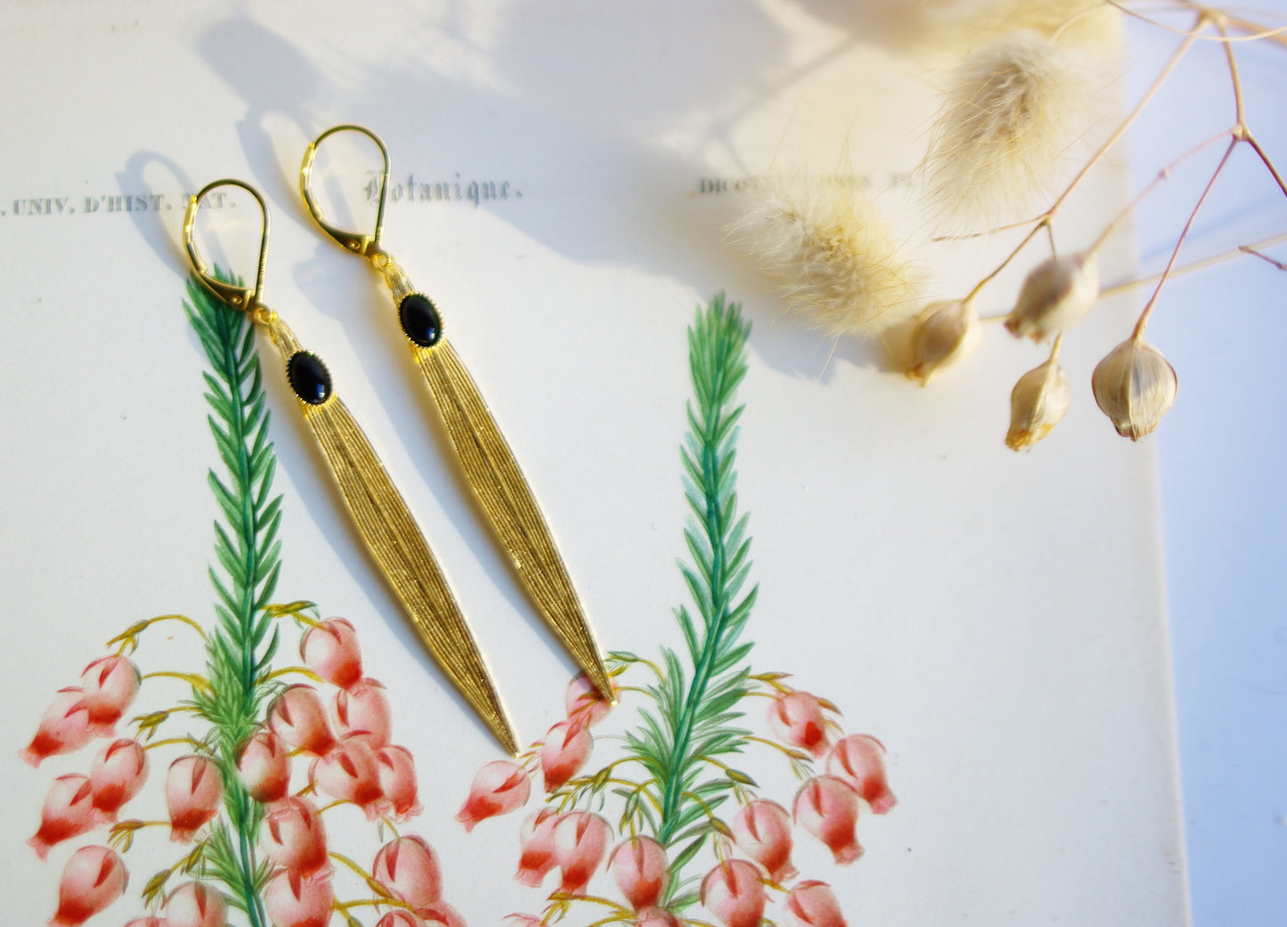 boucles d'oreilles feuilles