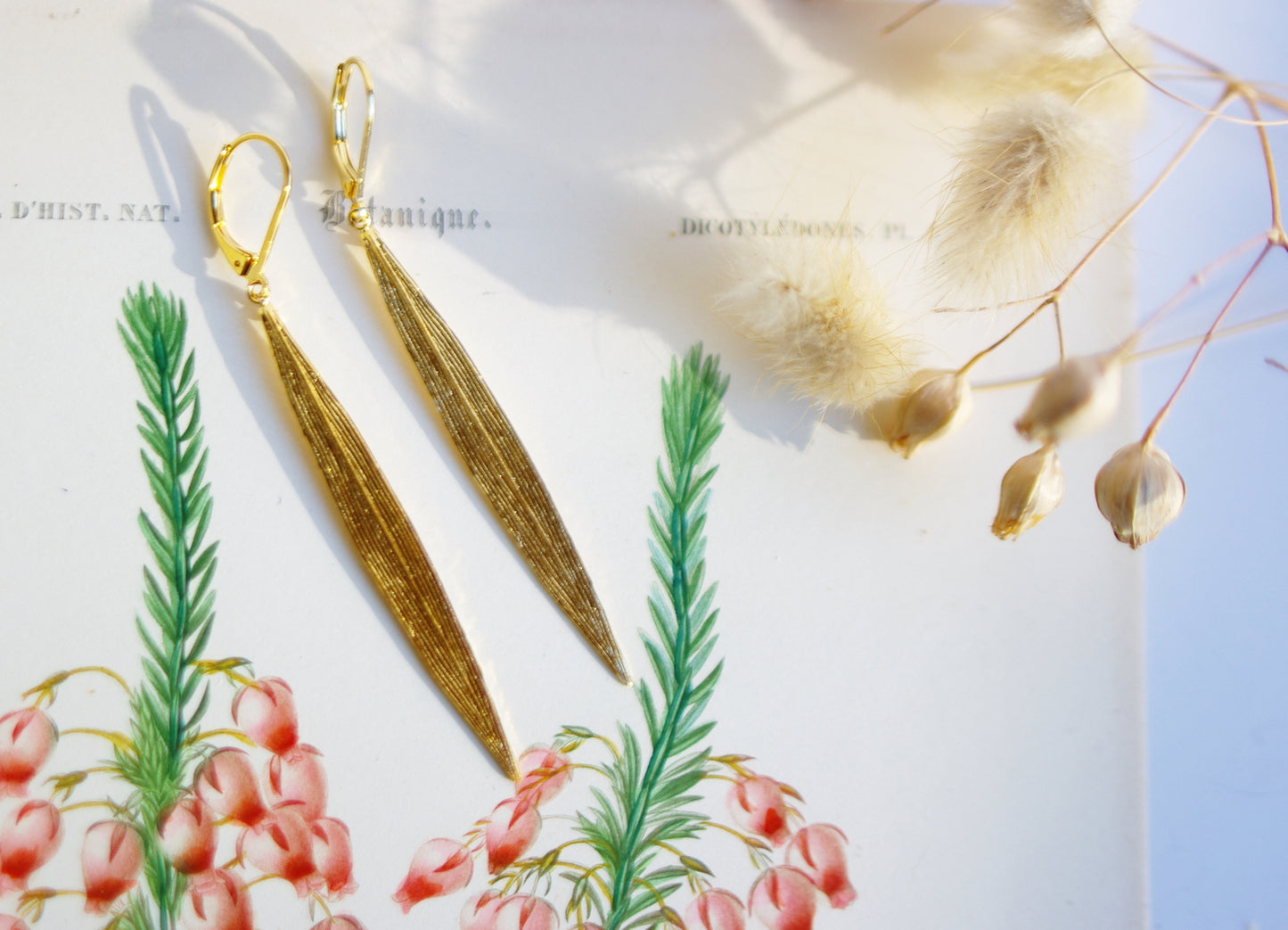 boucles d'oreilles feuilles