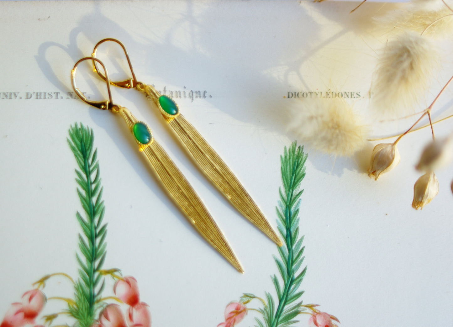 boucles d'oreilles feuilles