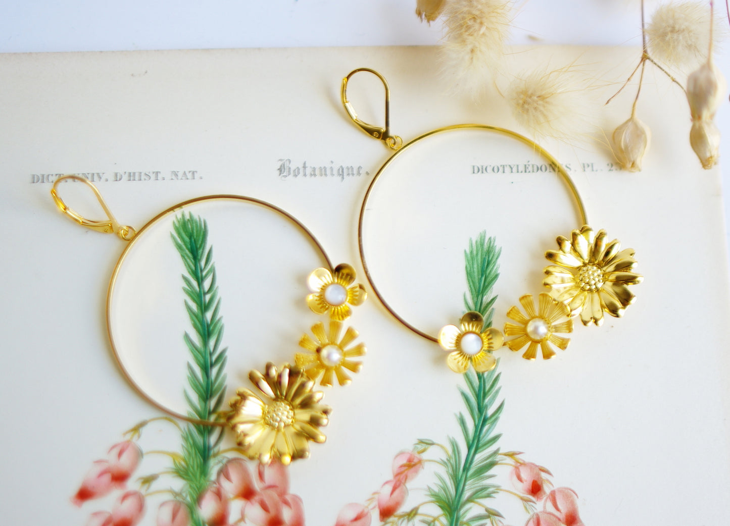 boucles d'oreilles tournesols