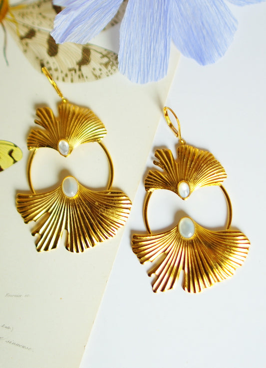 boucles d'oreilles ginkgo