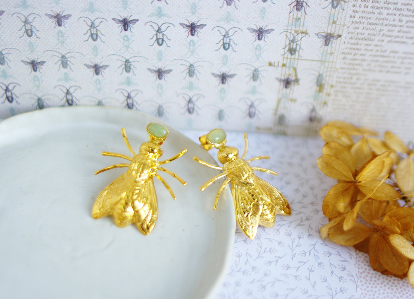 boucles d'oreilles insectes