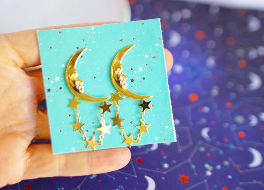 boucles d'oreilles lunes