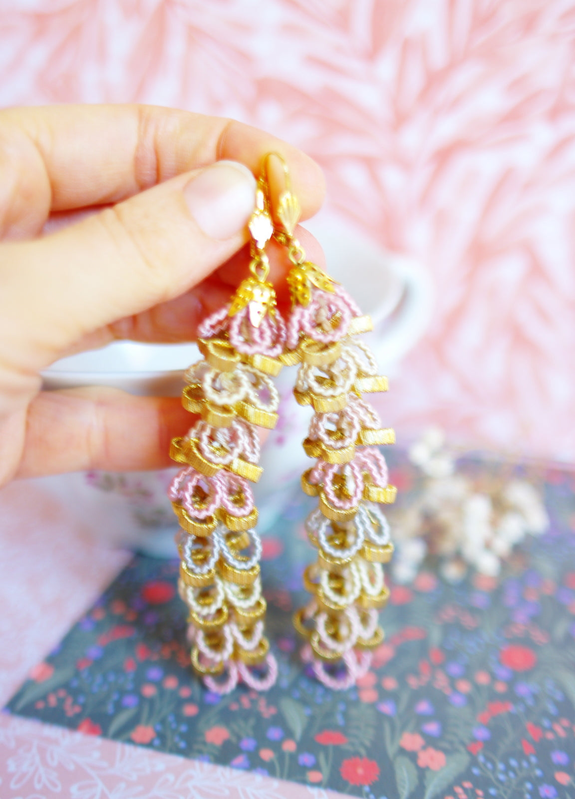 boucles d'oreilles passementerie