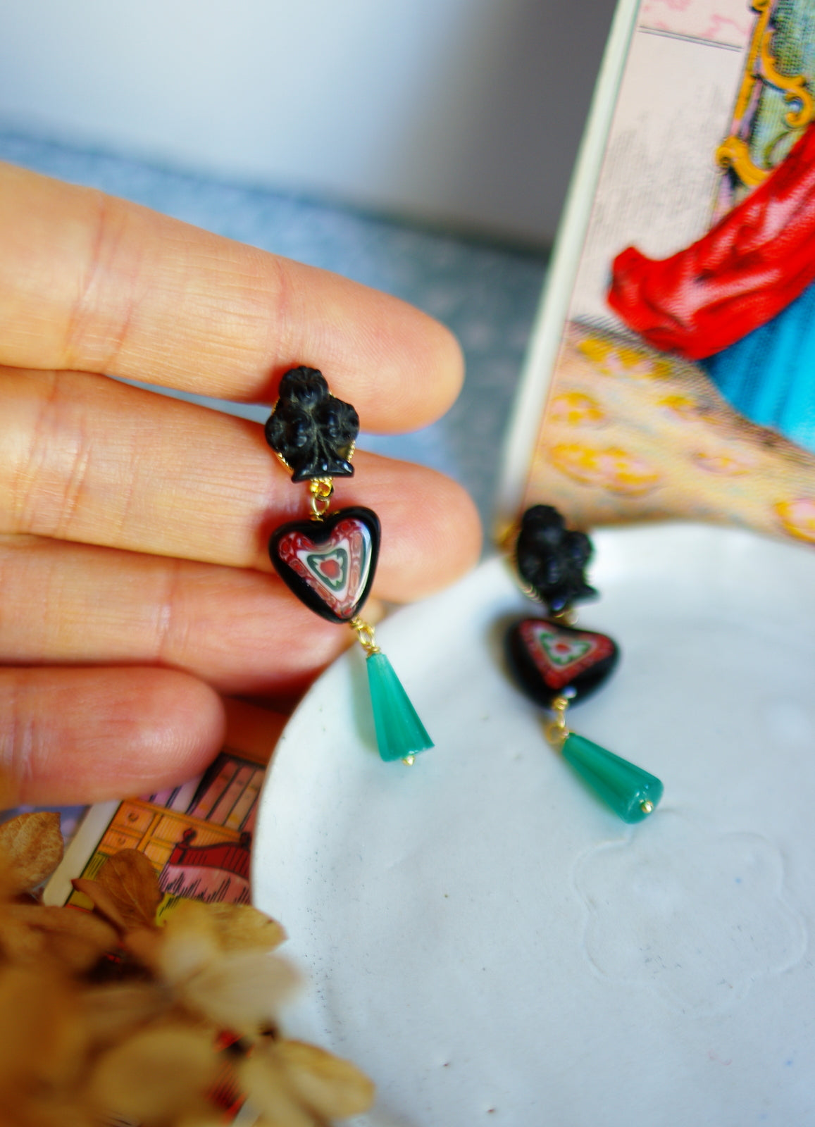boucles d'oreilles pics vintage