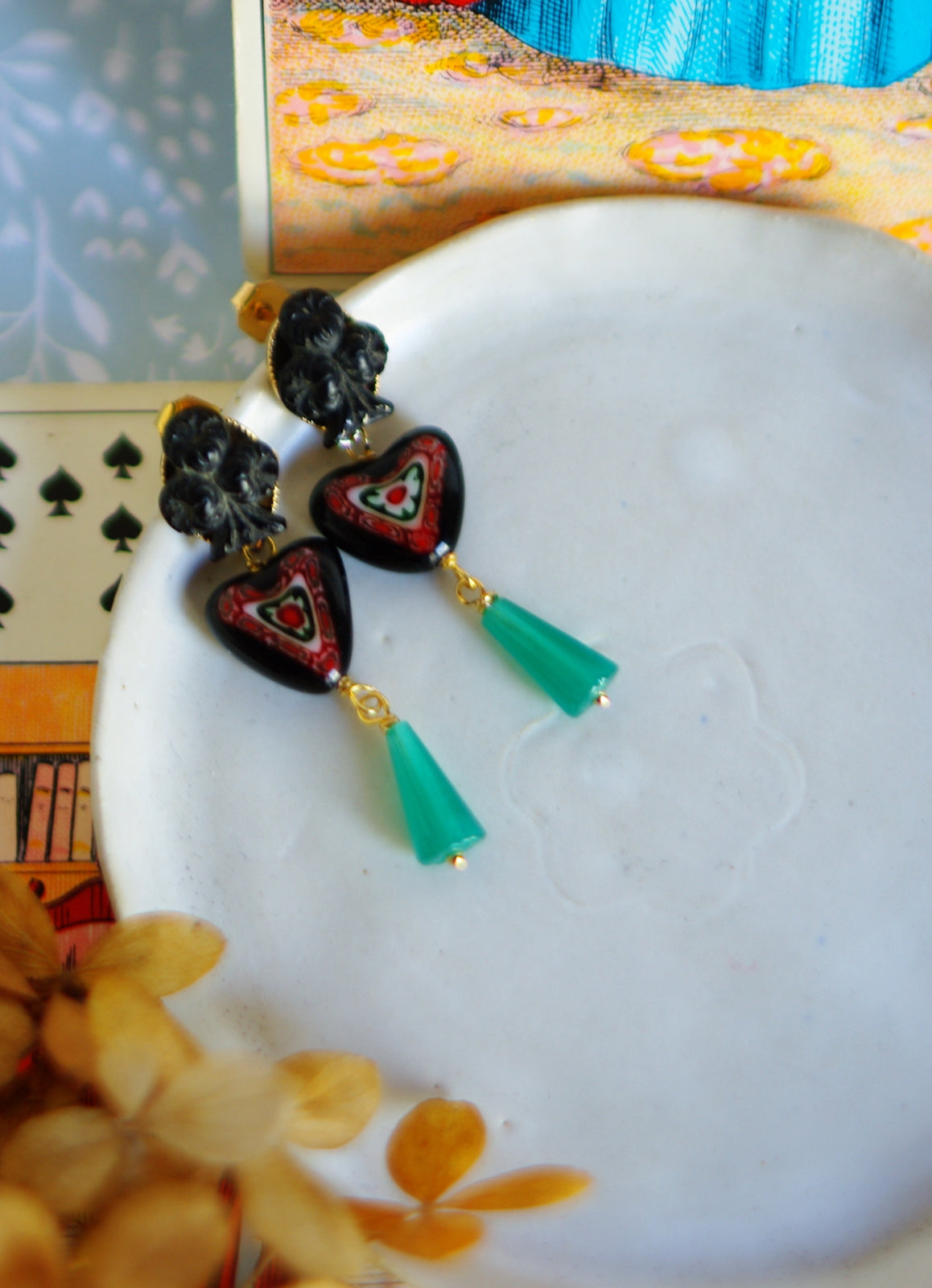boucles d'oreilles pics vintage