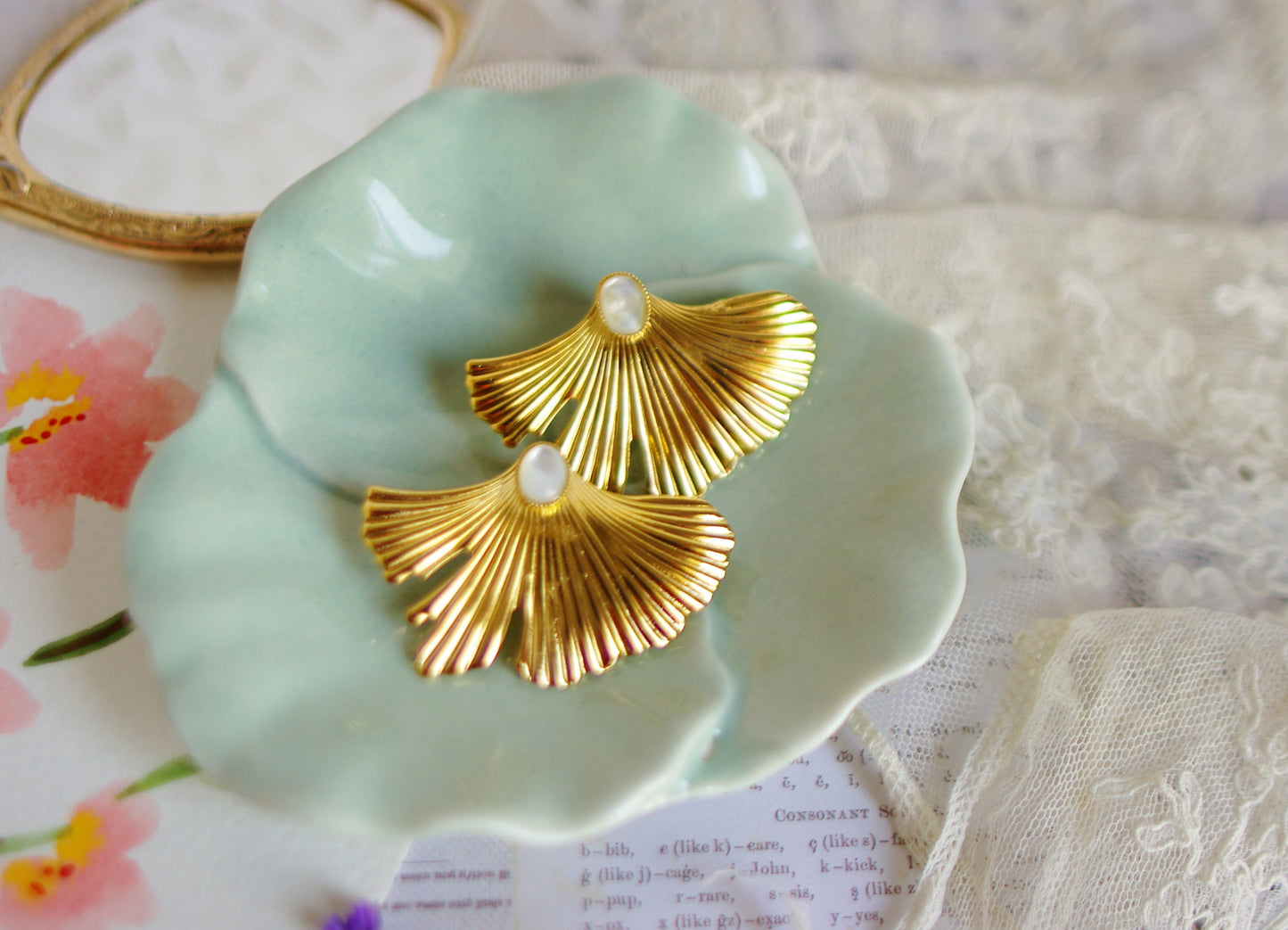 boucles d'oreilles ginkgo