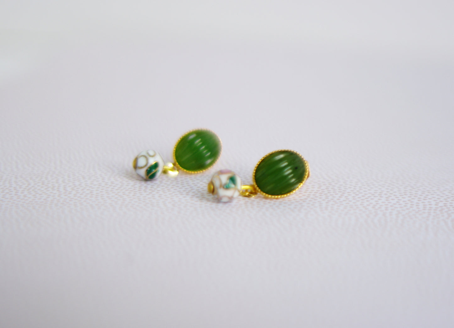 boucles d'oreilles Rosée verte
