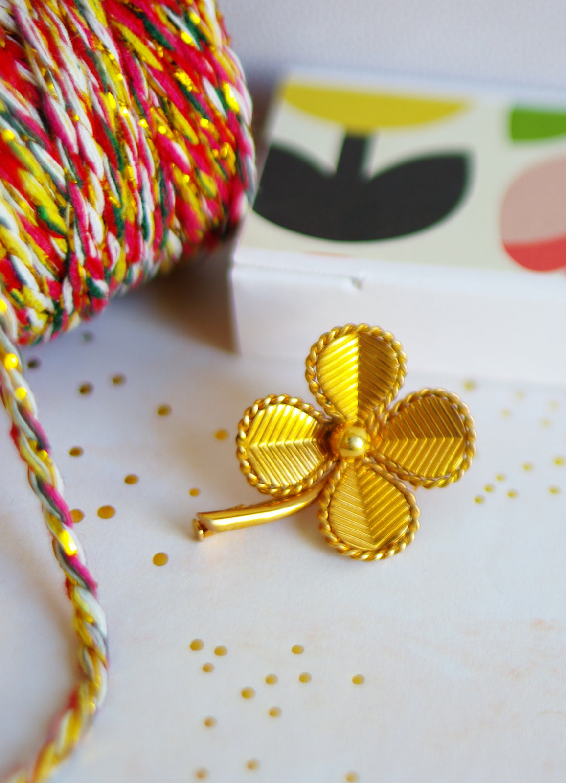 broche Trèfle vintage